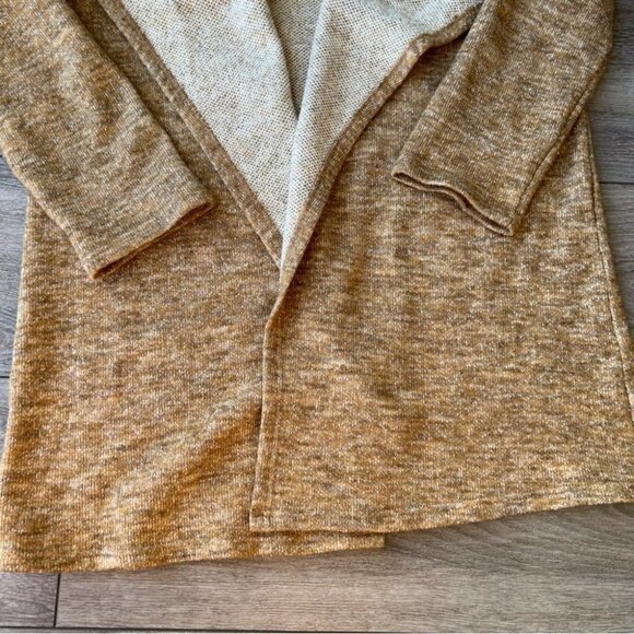 Doe & Rae Tan Waterfall Open Front Cardigan Jacket - Picture 8 of 15